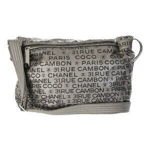 Chanel Unlimited Shoulder Bag Nylon Silver Black